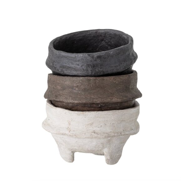 Decorative Paper Maché Footed Bowls - Picture 1 of 7